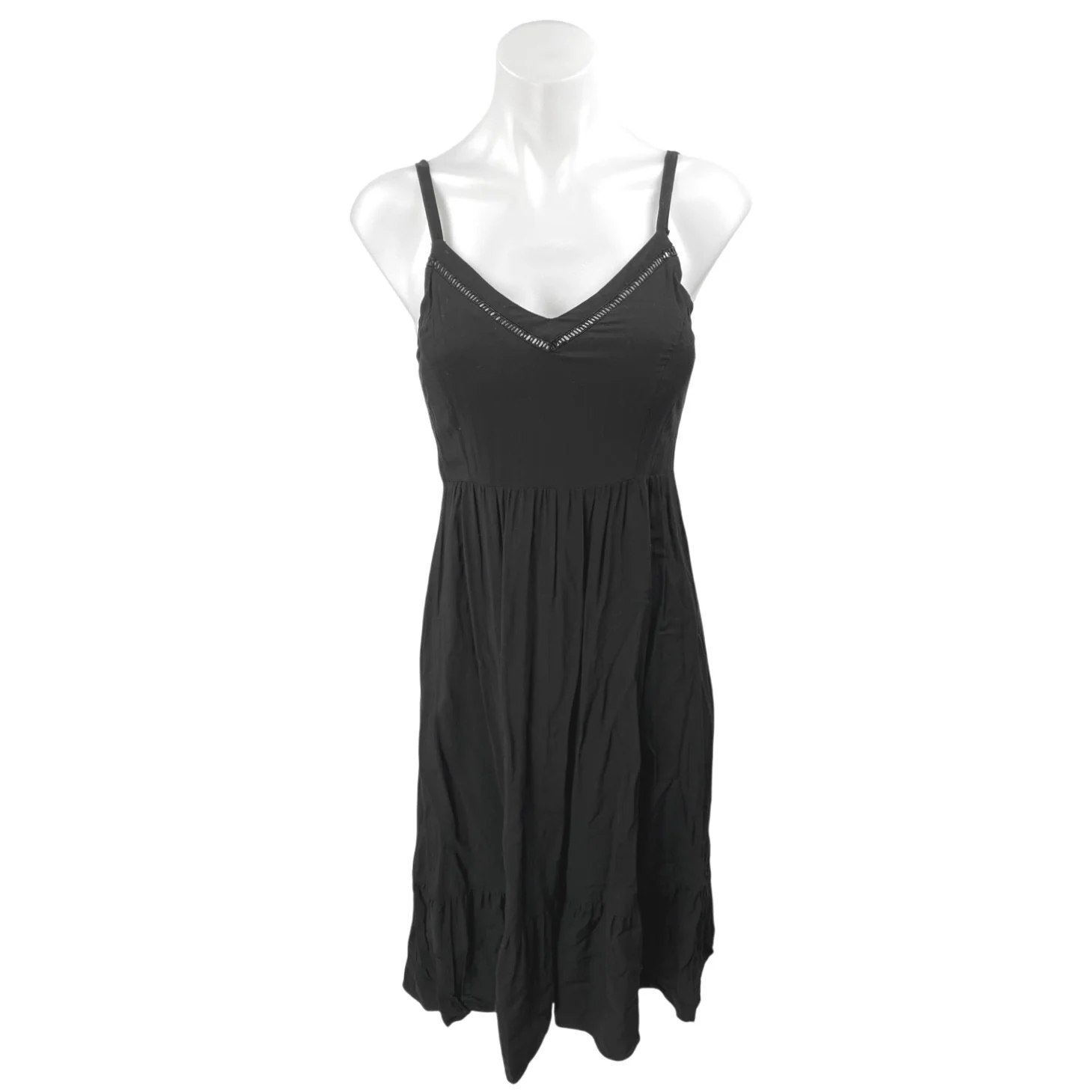 Old Navy Women's Black Sleeveless V Neck Smocked A Line Mini Dress Size XS