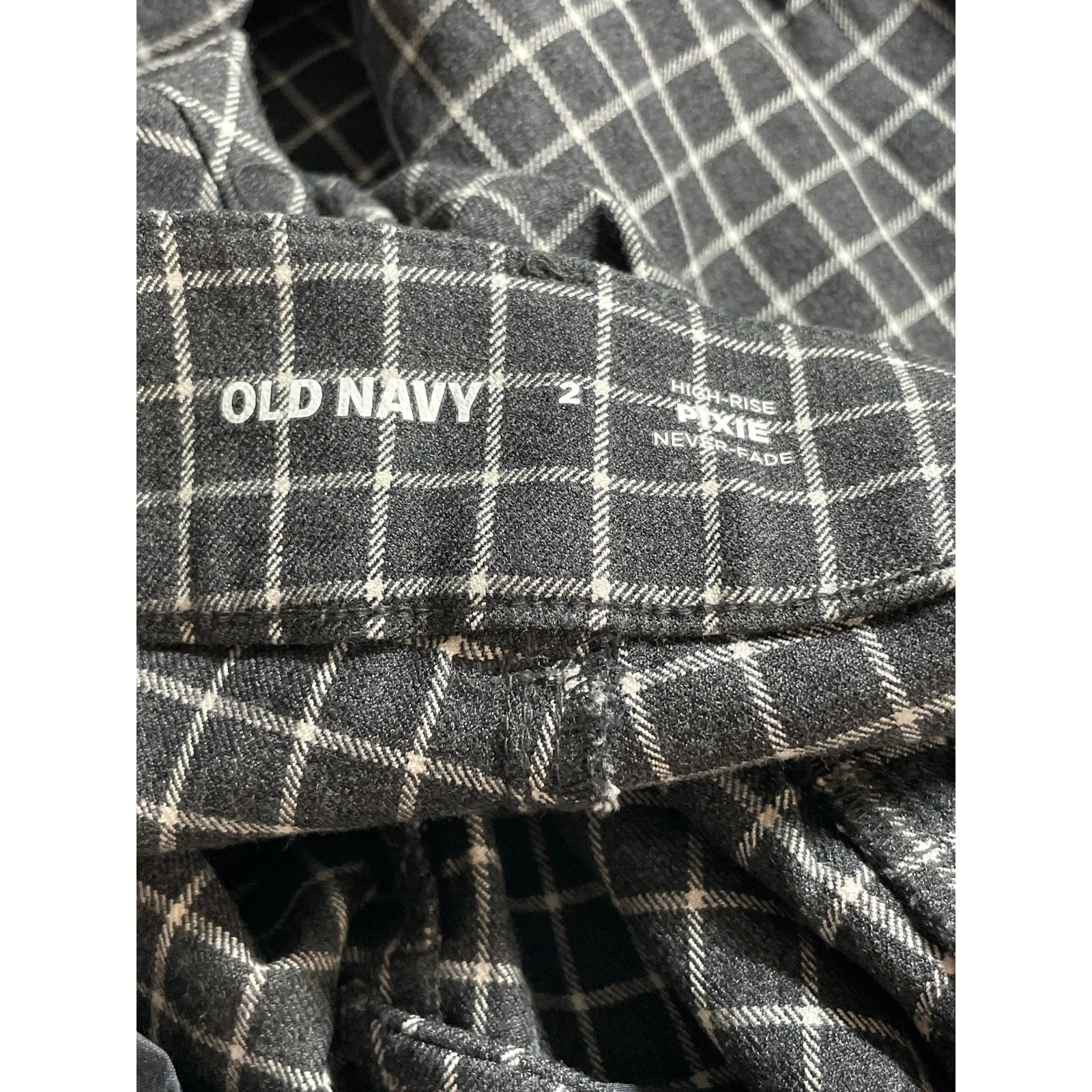 Old Navy Women's Black Window Pane High Rise Flare Bootcut Trousers Pants Size 2 - Image 5