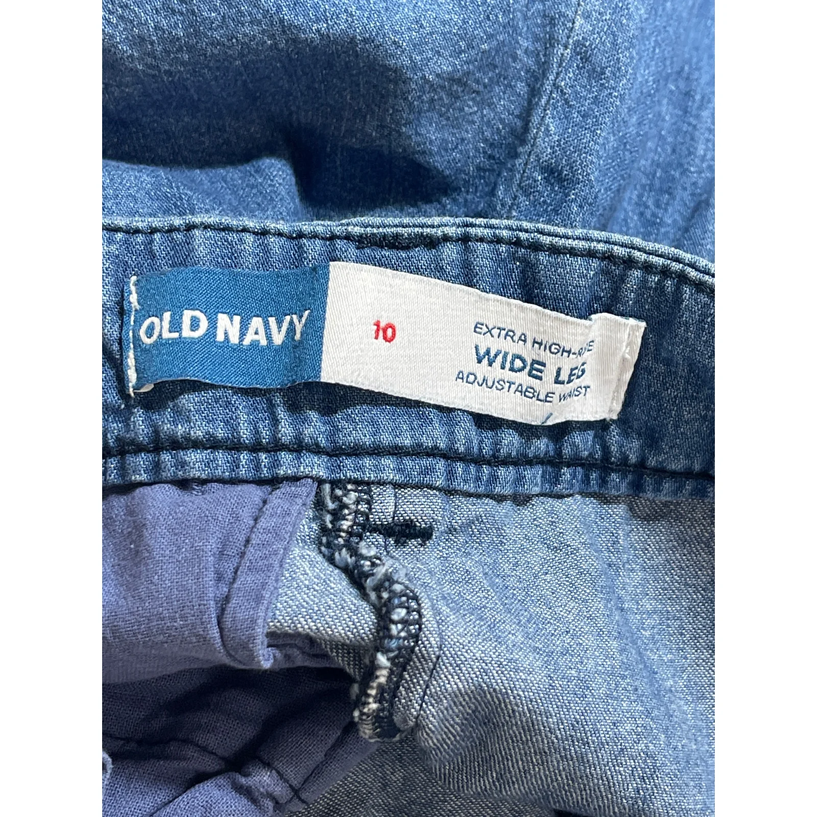 Old Navy Women's Blue Extra High Rise Wide Leg Baggy Denim Jeans Pants Size 10 - Image 4