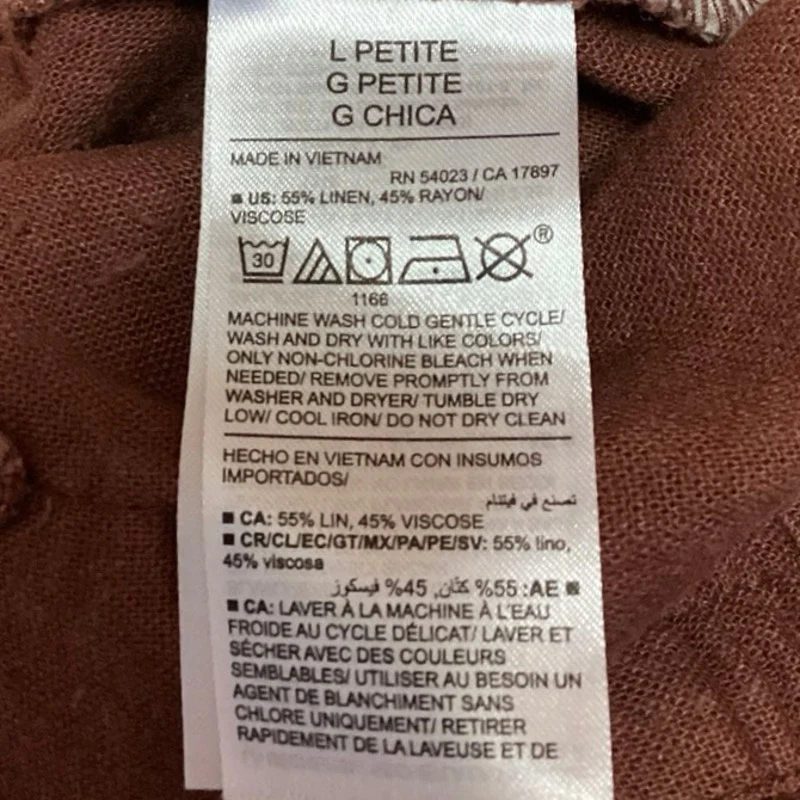 Old Navy Women's Brown High Rise Waist Band Ankle Straight leg Trouser Pants L - Image 5