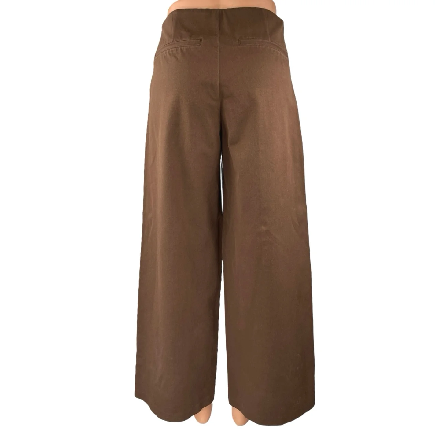 Old Navy Women's Brown High Waisted Pocket Wide Leg Trouser Casual Pants Size S - Image 3