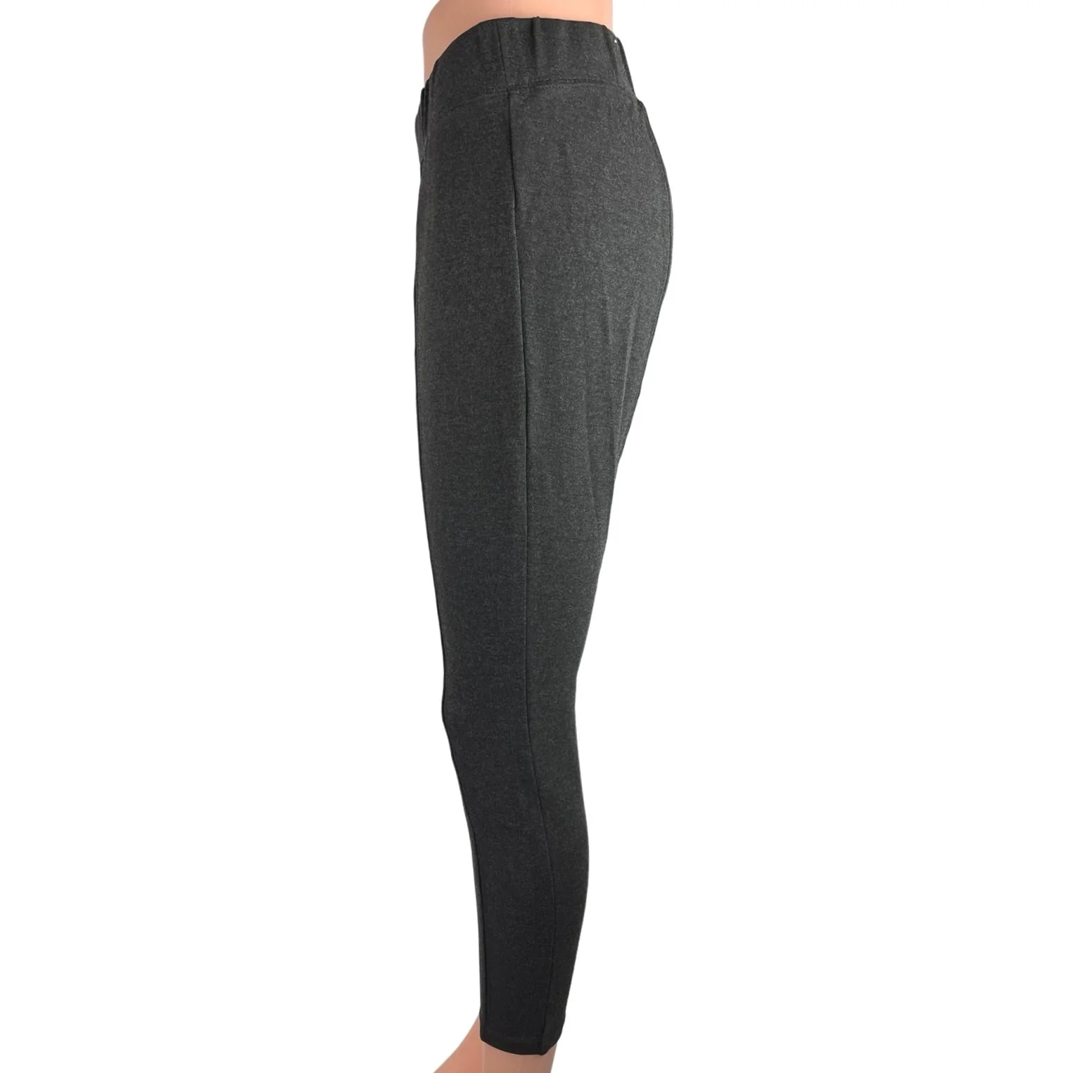 Old Navy Women's Gray Mid Rise Pull On Elastic Waist Tapered Trouser Pant Size M - Image 2