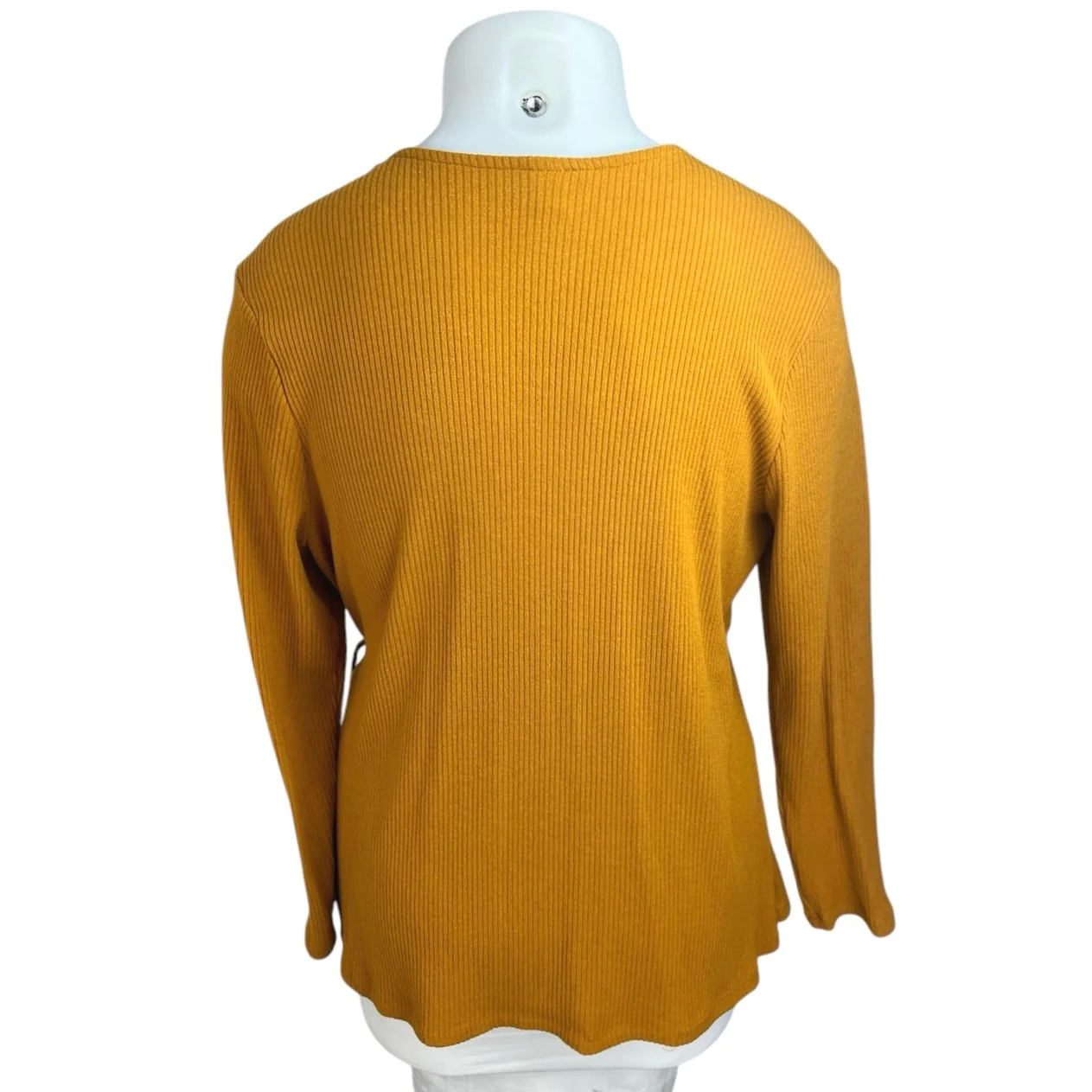 Old Navy Women's Orange Rib Knit Long Sleeve V-neck Wrap Tie Sweater Top Sz XXL - Image 2