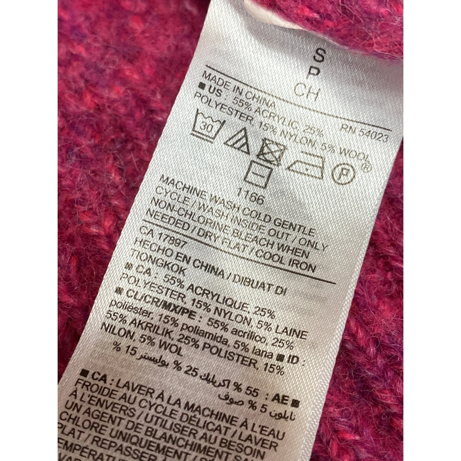 Old Navy Women's Pink Wool Turtleneck Ribbed Knit Long Sleeve Sweater Top Sz S - Image 4
