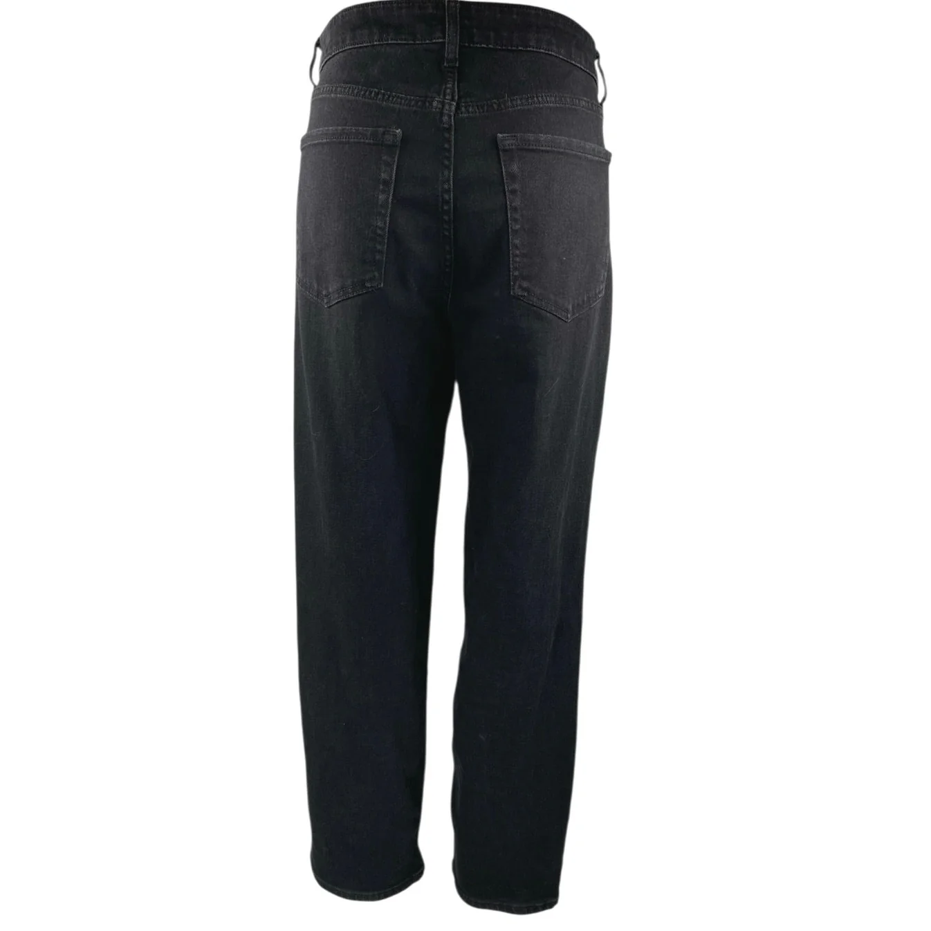 Old Navy Wow Loose Women's Black Straight Leg High Waisted Denim Jeans Pants 8 - Image 3