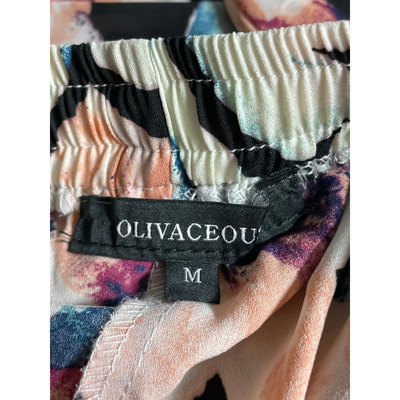 Olivaceous Women's Multicolor Floral High Rise Summer Jogger Trousers Pants Sz M - Image 5