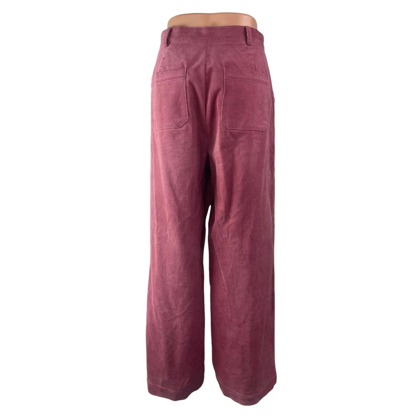 Oliver Bonas Womens Pink Purple Corduroy High Rise Wide Leg Trousers Pants Sz 10 - Image 2