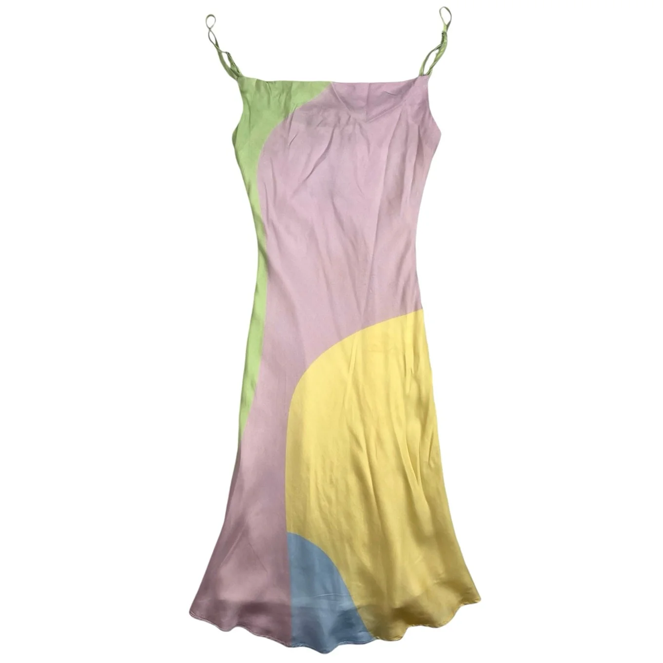Olivia Rubin Multi Colorblock Sleeveless Square Neck A-Line Midi Tank Dress XS
