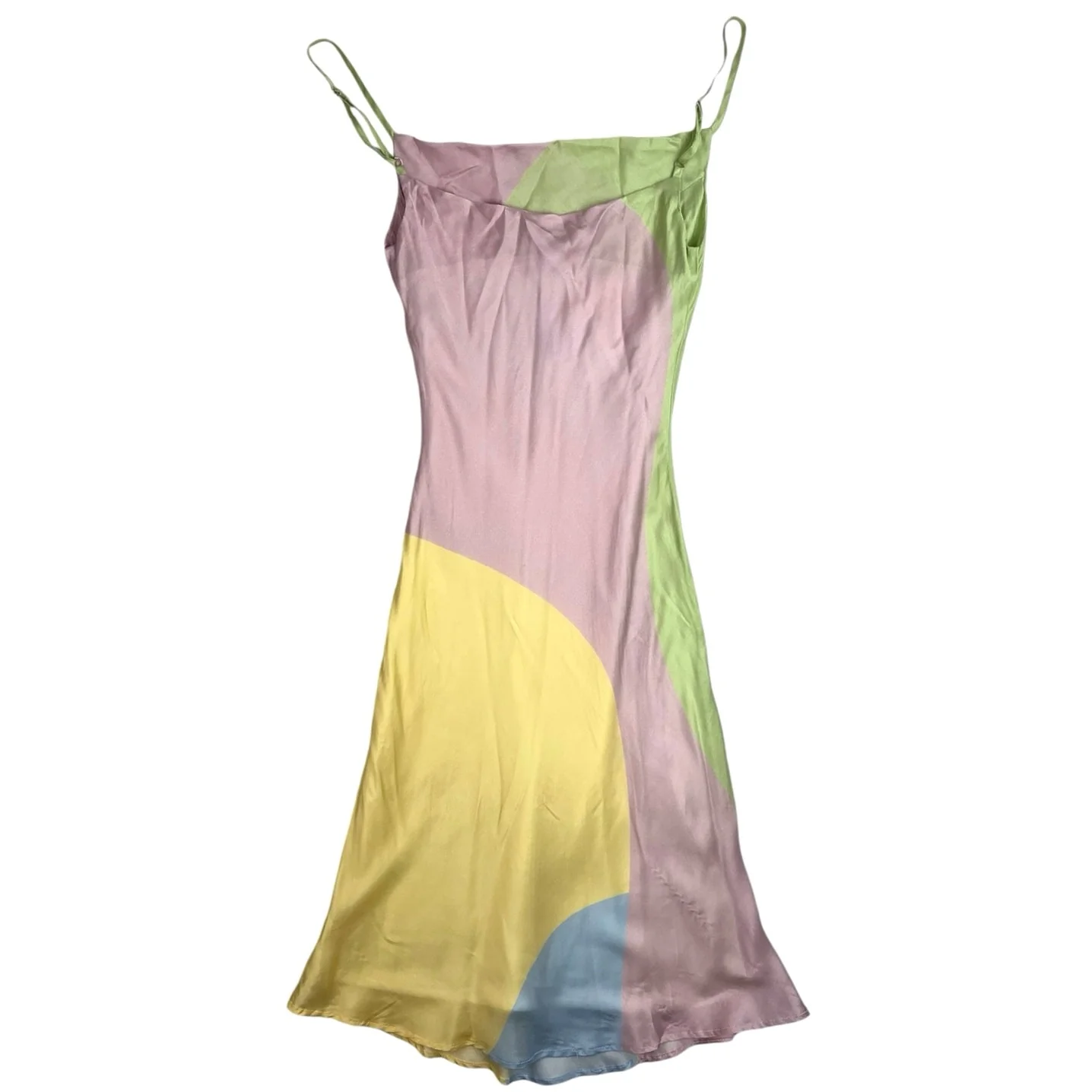 Olivia Rubin Multi Colorblock Sleeveless Square Neck A-Line Midi Tank Dress XS - Image 2