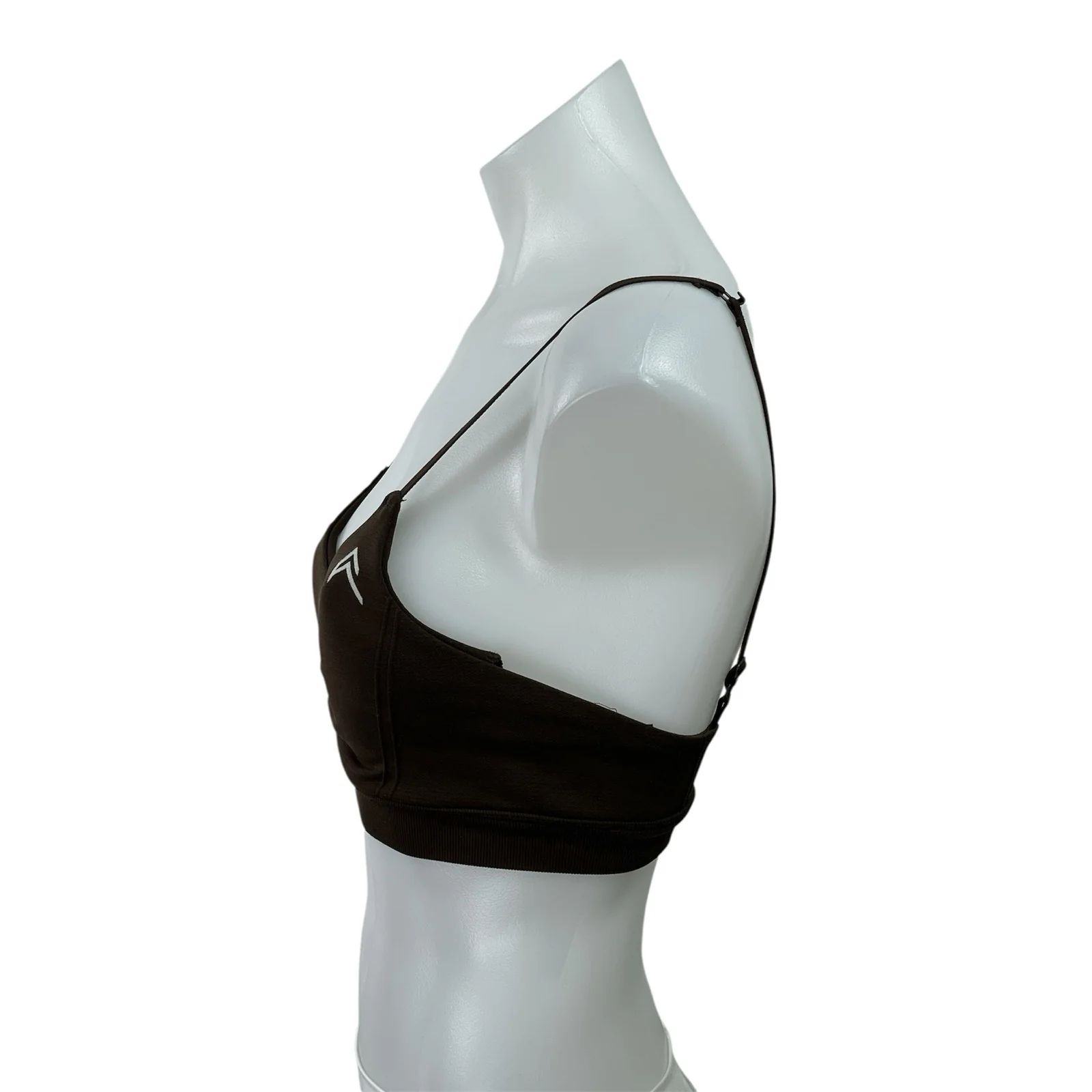 Oner Active Brown Cinch Scoop Neck Yoga Workout Athletic Sports Bra Crop Top S - Image 2