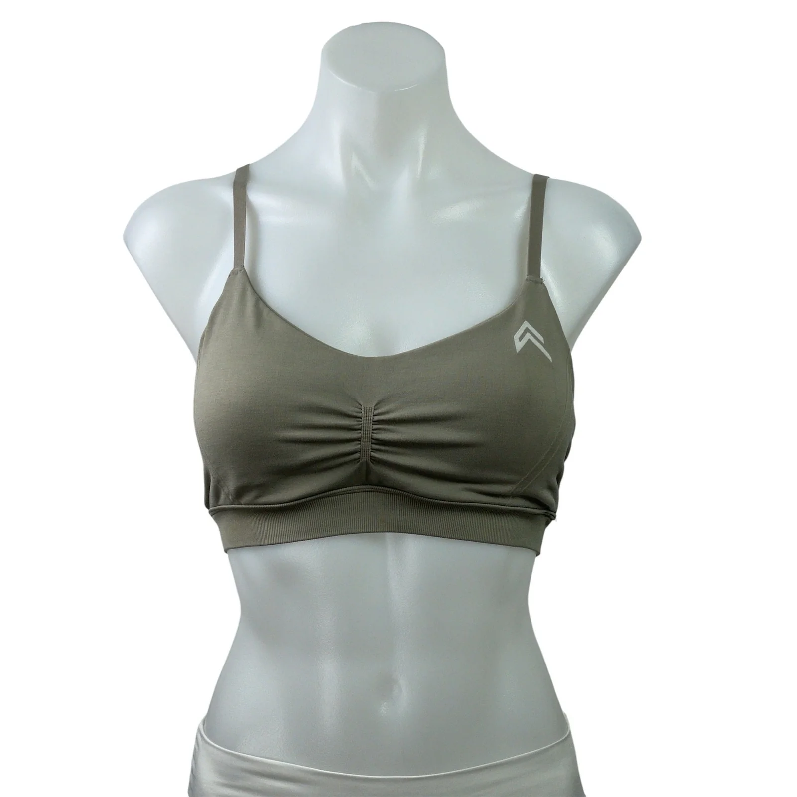 Oner Active Everyday Green Ruched Workout Active Gym Sports Bra Crop Tank Top S
