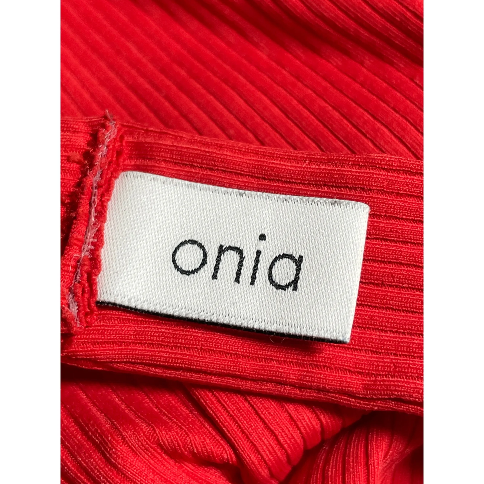 Onia Women's Red Strapless Sleeveless Tube Bandeau Bikini Summer Swimwear Set S - Image 5