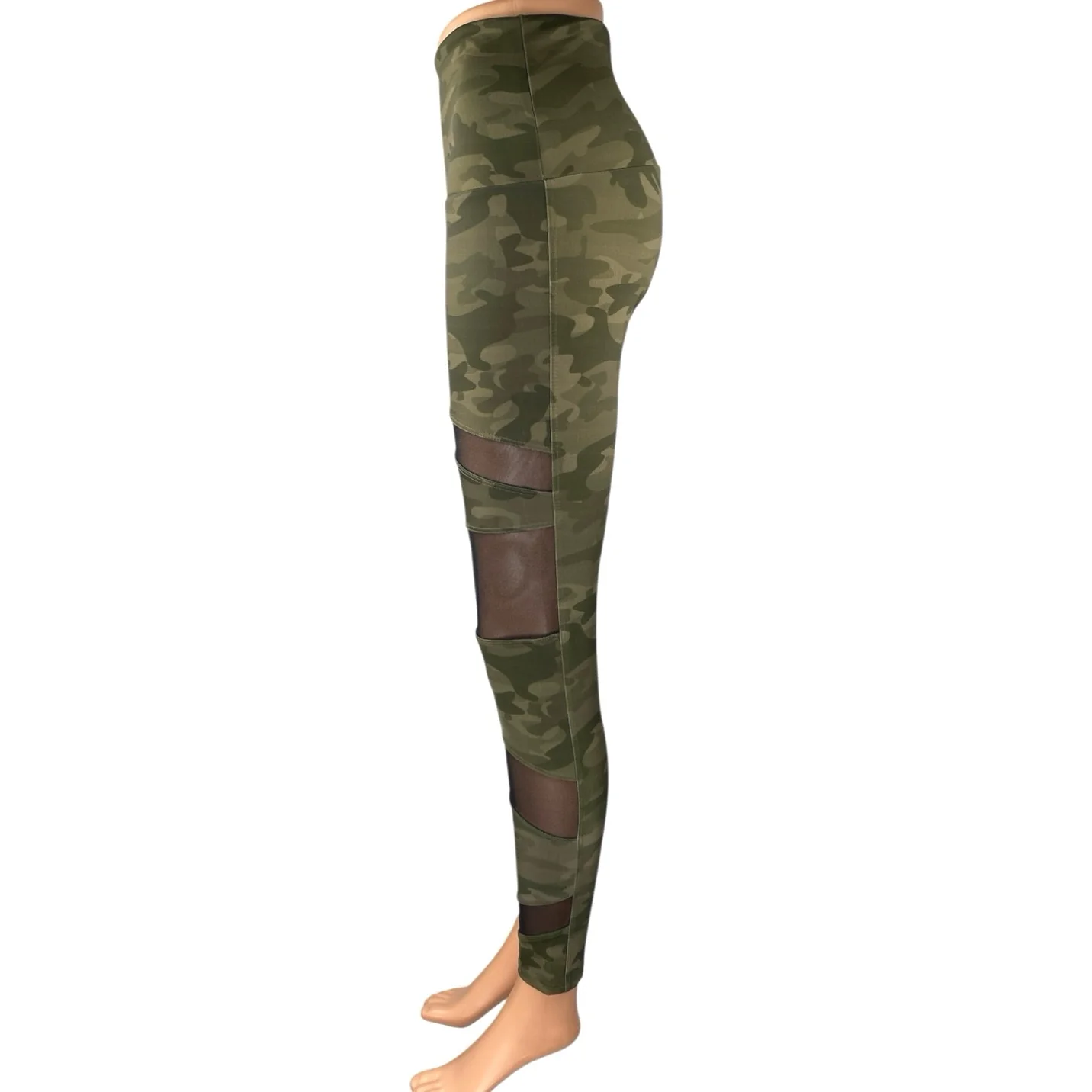 Onzie Green Camo Camouflage Mesh Activewear Fitness Workout Leggings Pants Sz S - Image 2