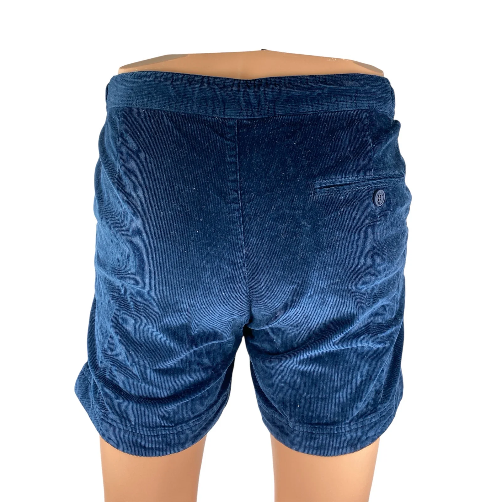 Orlebar Brown Men's Blue Corduroy Mid Rise Cuffed Hem Casual Chino Shorts Sz 30 - Image 4
