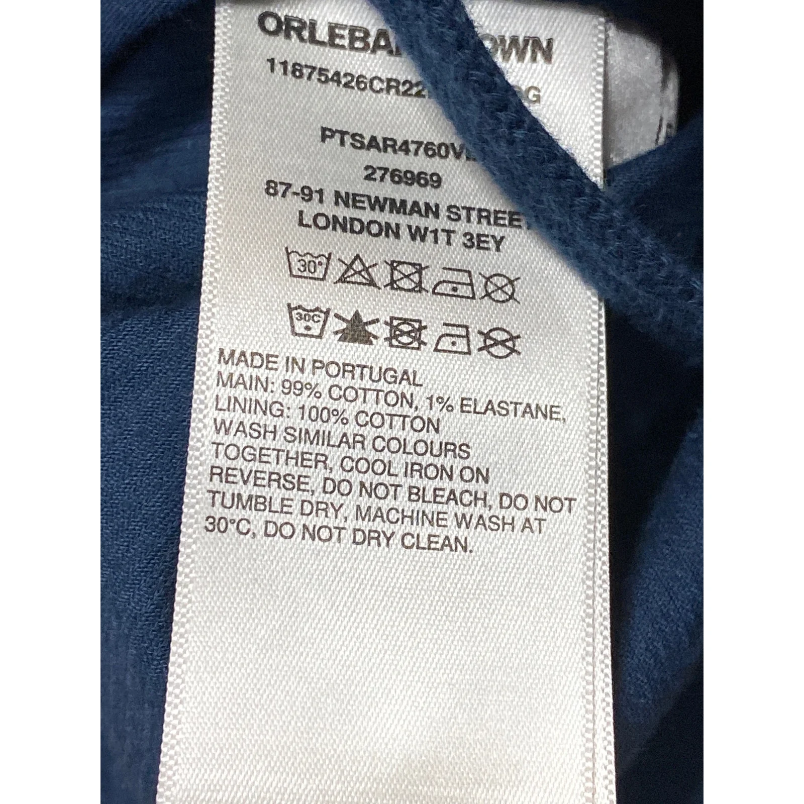 Orlebar Brown Men's Blue Corduroy Mid Rise Cuffed Hem Casual Chino Shorts Sz 30 - Image 6