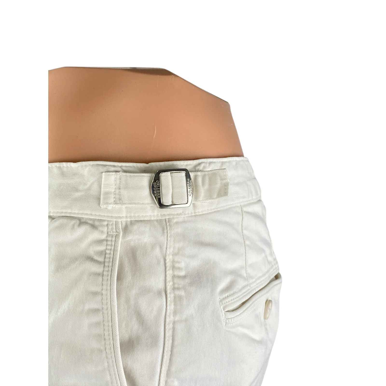 Orlebar Brown Women's White Mid Rise Slim Fit Chino Skinny Denim Jeans Pants 30 - Image 3