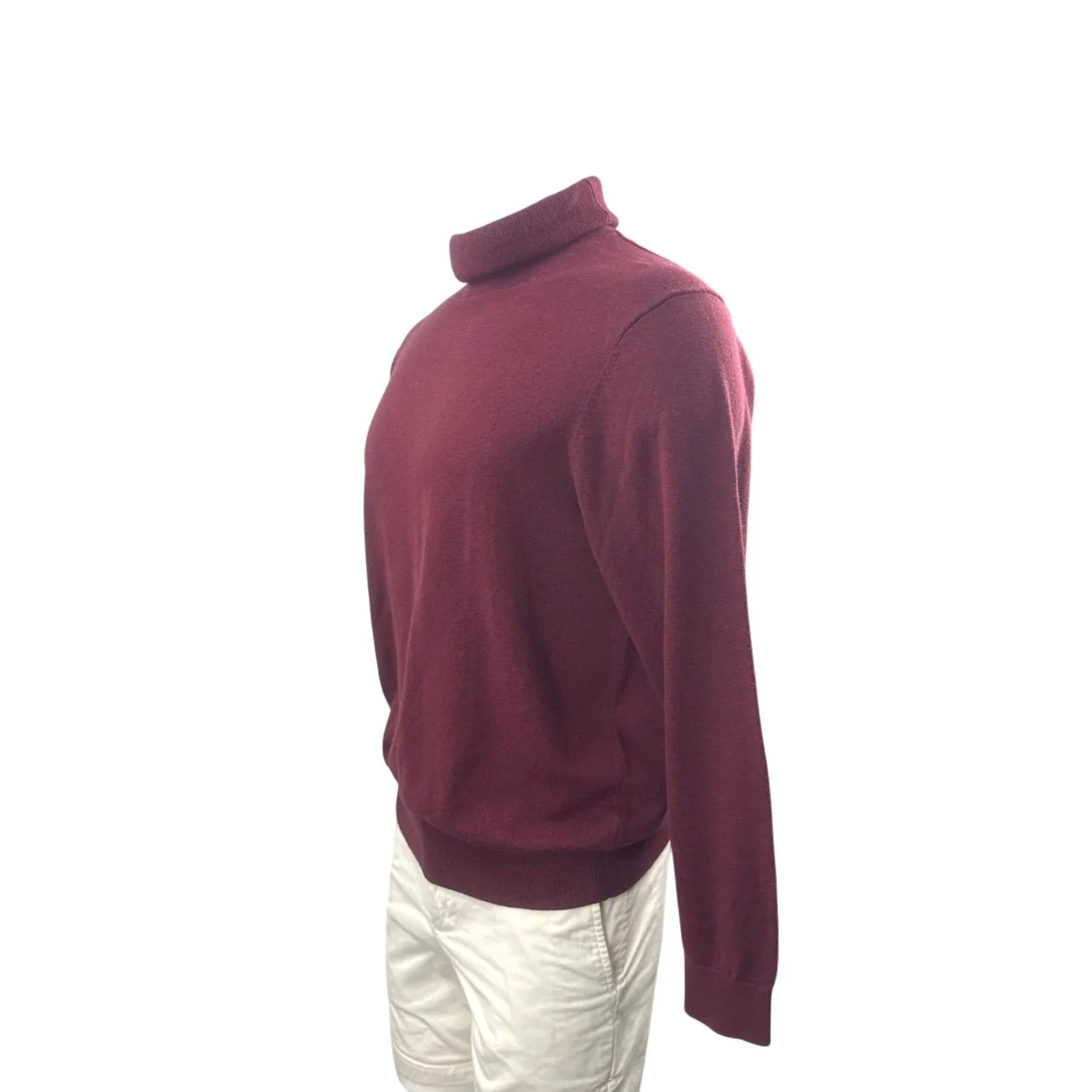 Orvis Men's Red Silk Cashmere Turtleneck Long Sleeve Knit Sweater Top Size M - Image 2