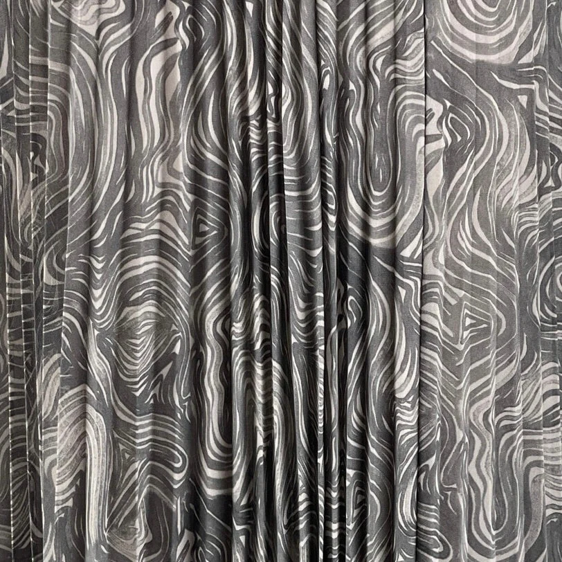 & Other Stories Abstract Plisse Pleated Asymmetric Midi Flare A-Line Skirt Sz 6 - Image 2