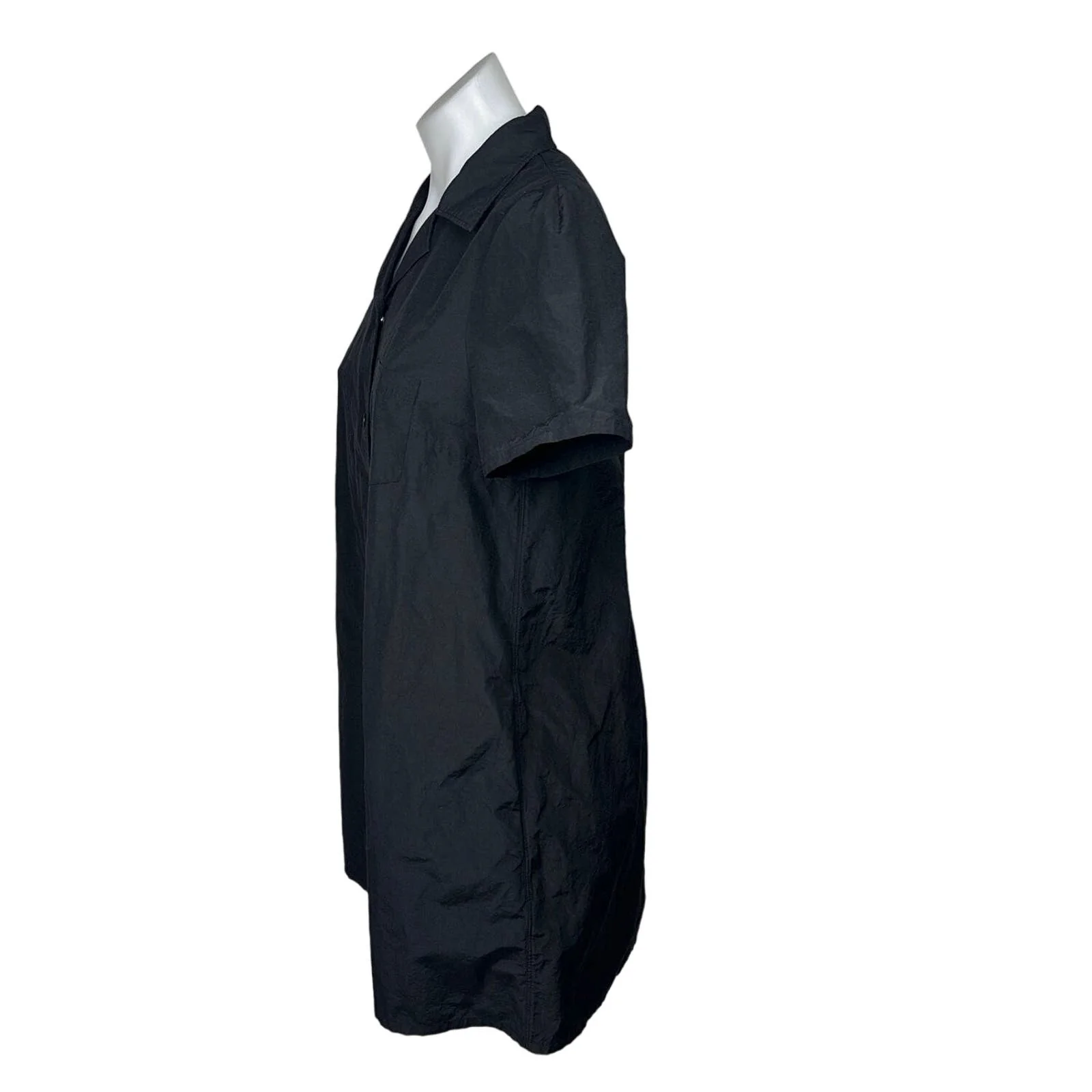 & Other Stories Black Button Down Short Sleeve Collar Pockets Shirt Dress Size 4 - Image 2