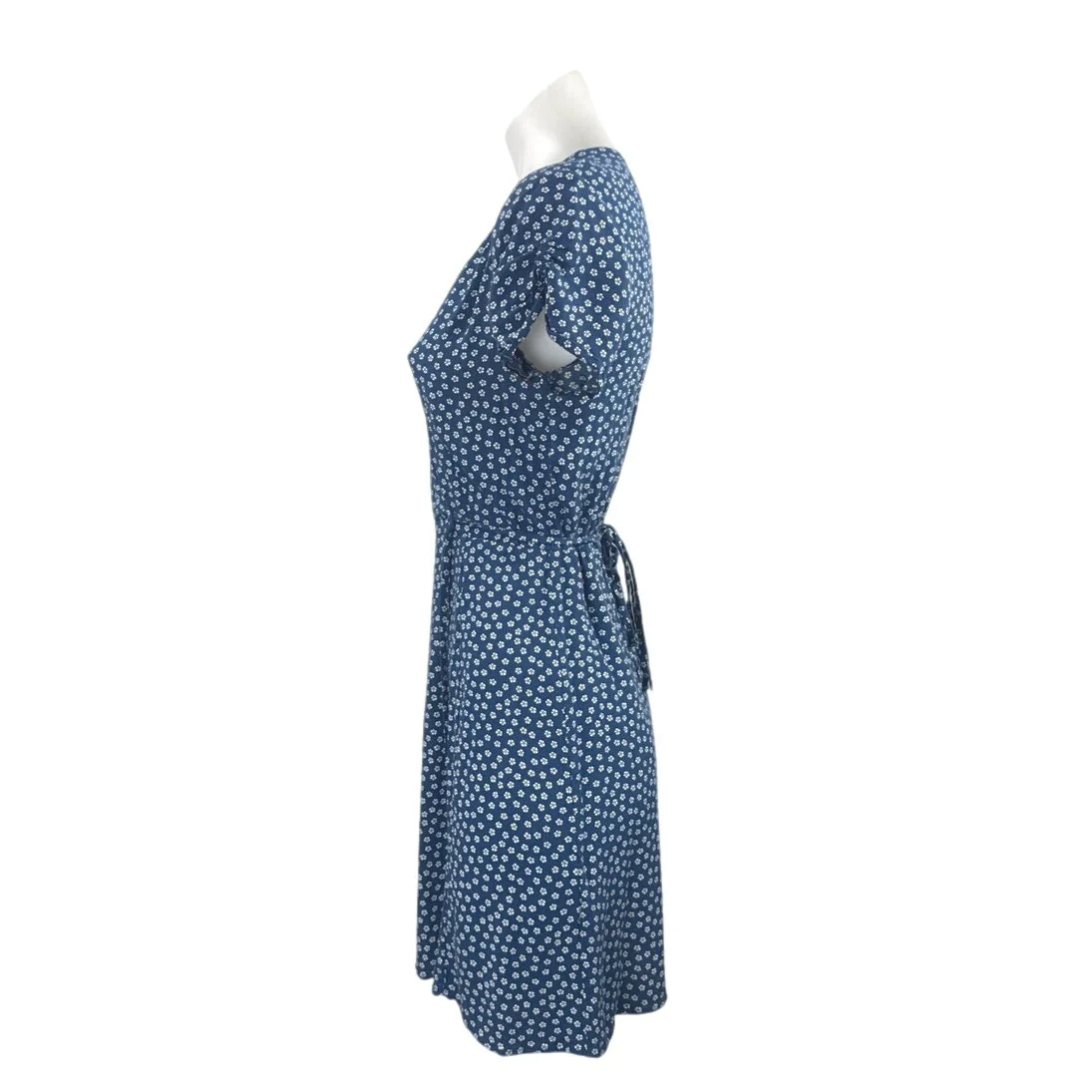 & Other Stories Blue Floral Short Sleeve V Neck Wrap A Line Mini Dress Size 4 - Image 2