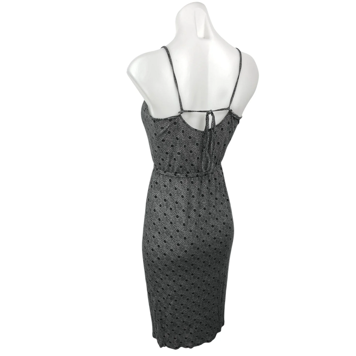 & Other Stories Gray Polka Geometric Sleeveless V-neck Bodycon Pencil Dress 4 - Image 2