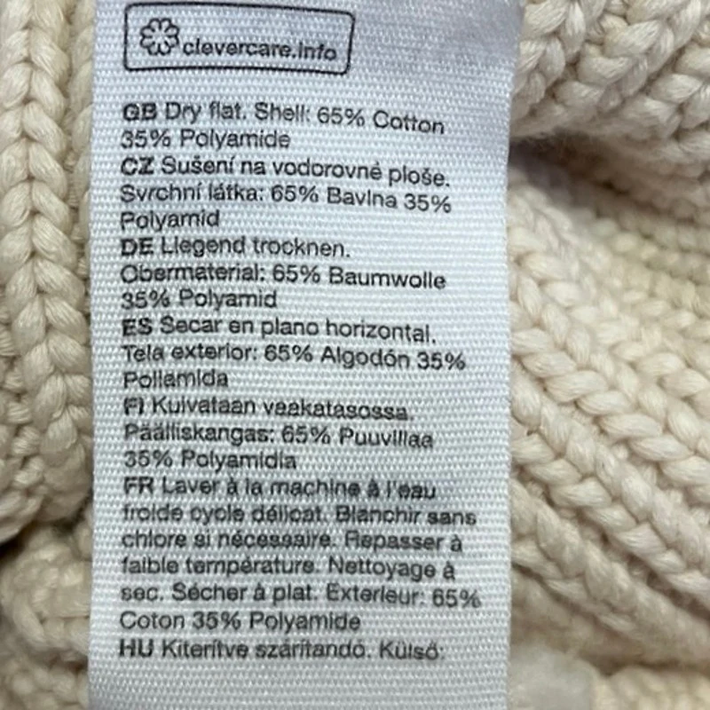 & Other Stories Women's Beige Rib Knit Long Puff Sleeve Pullover Sweater Top S - Image 4
