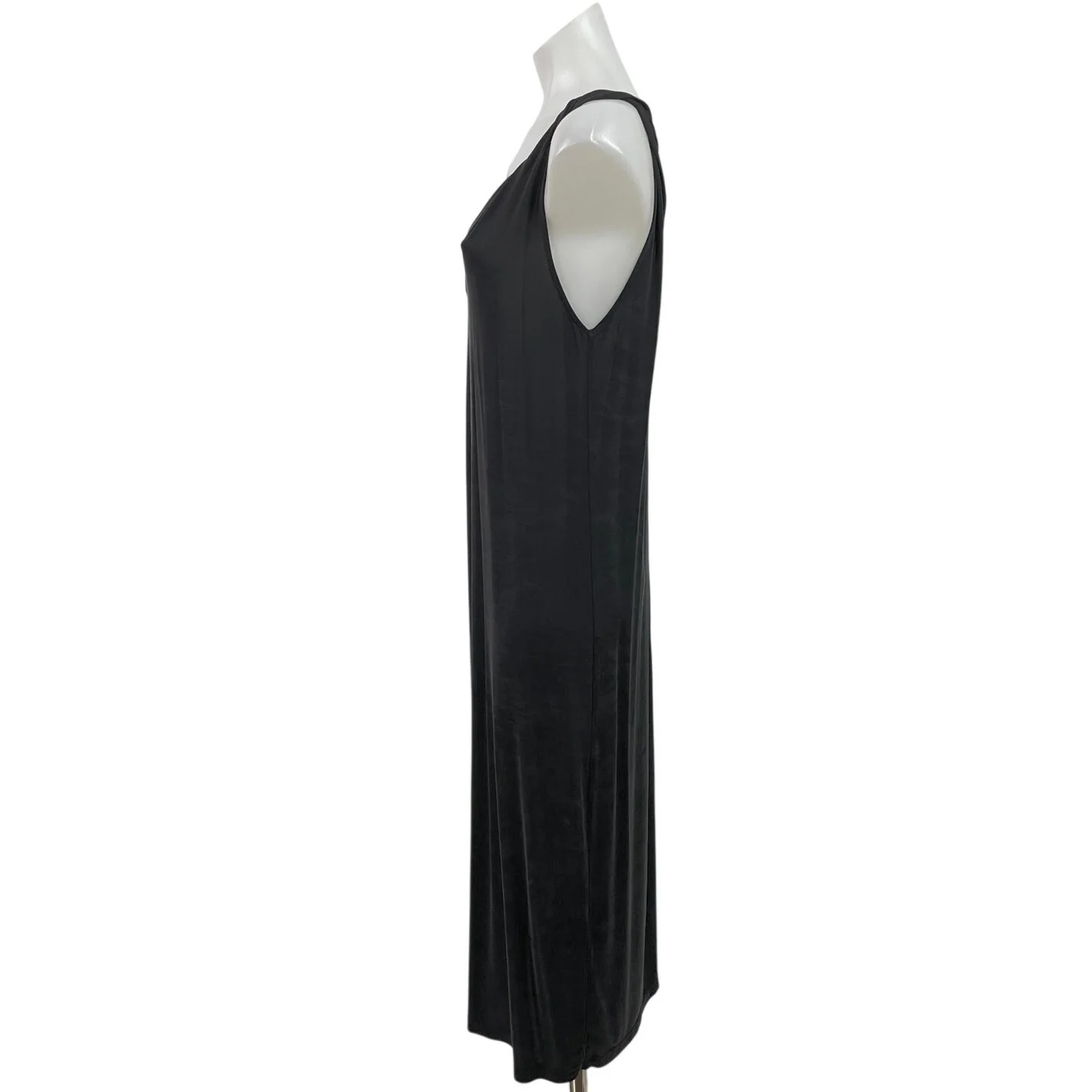 & Other Stories Women's Black Sleeveless Plunge V Neck Maxi A-Line Tank Dress M - Image 2