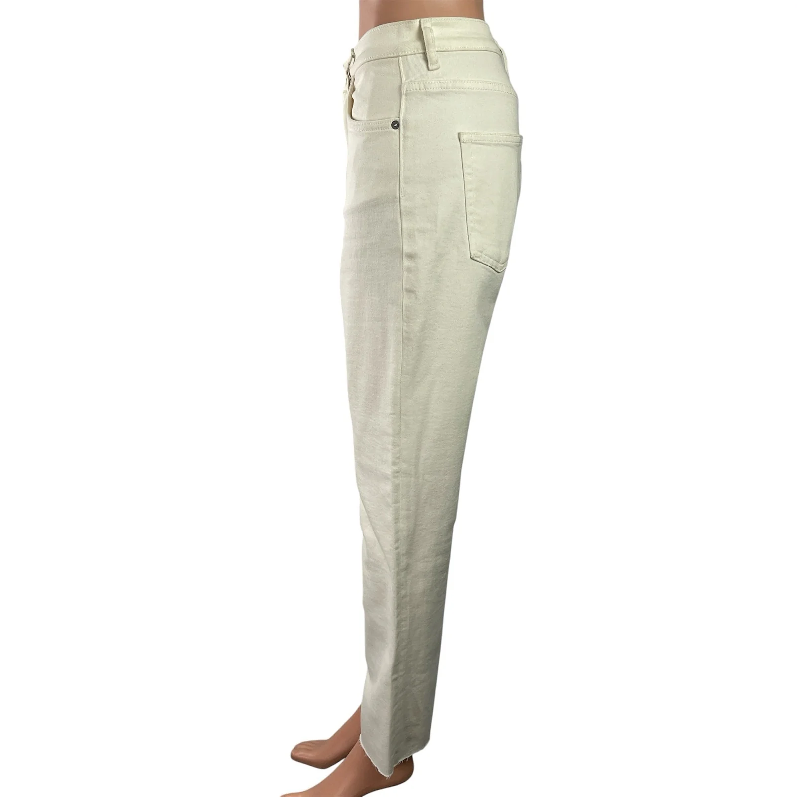 & Other Stories Women's Cream High Waisted Straight Leg Denim Jeans Size 28 - Image 2