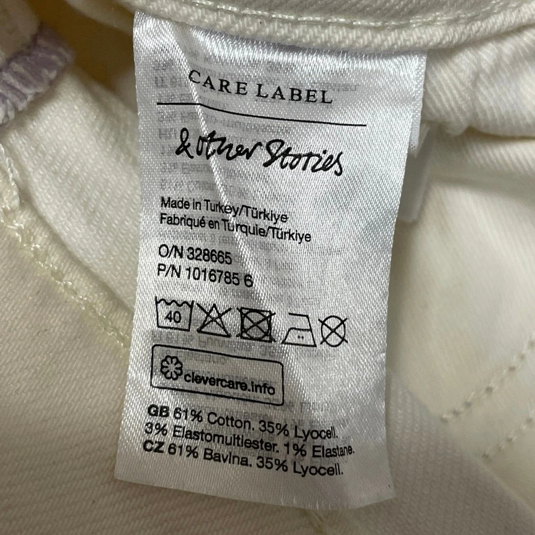 & Other Stories Women's Cream High Waisted Straight Leg Denim Jeans Size 28 - Image 5