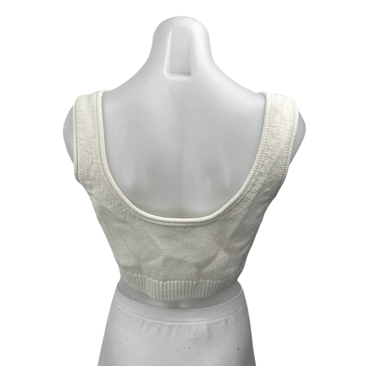 & Other Stories Women's Cream White Sleeveless Knit Crop Sweater Vest Tank Top M - Image 2