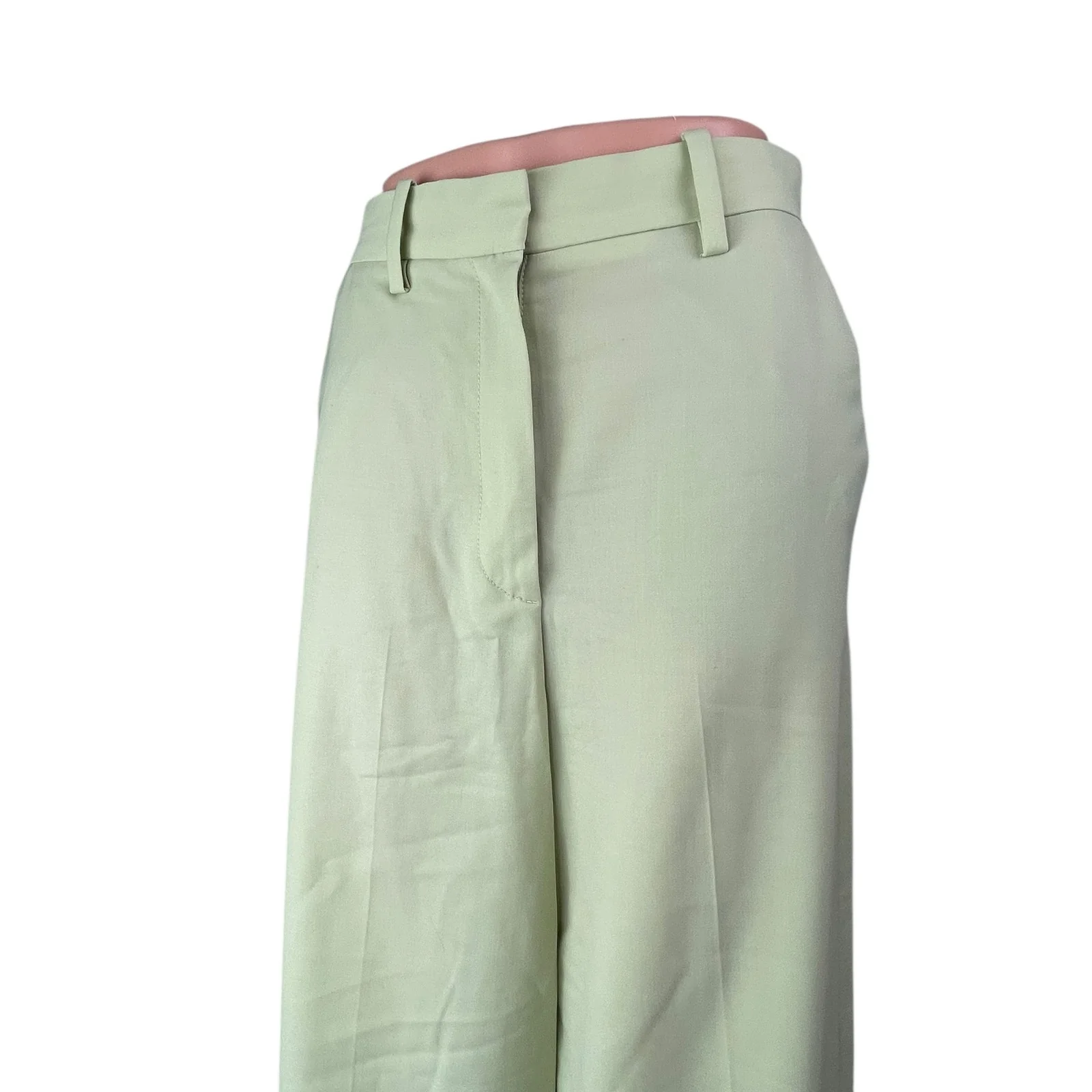 & Other Stories Women's Green High Waisted Straight Wide Leg Trousers Pants Sz 4 - Image 3