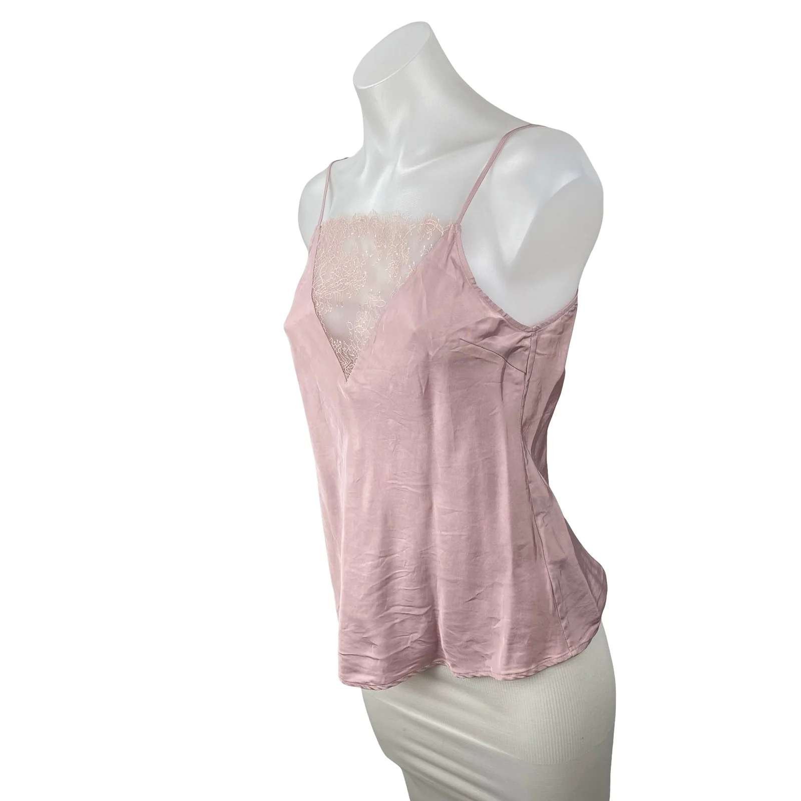 & Other Stories Womens Pink Floral Lace Trim Sleeveless Cami Camisole Tank Top 4 - Image 3