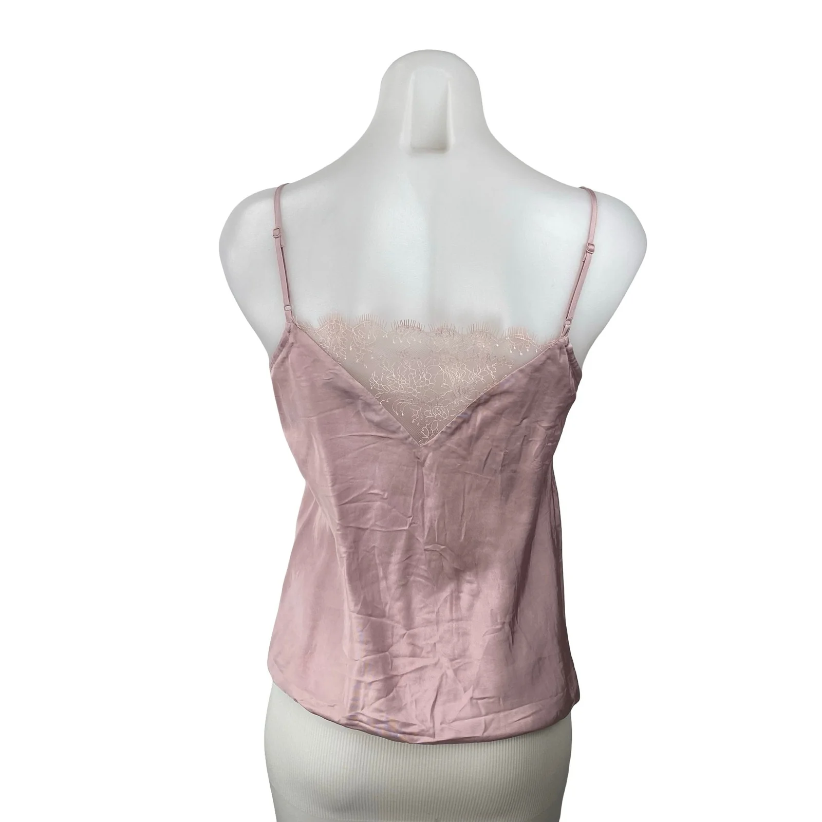 & Other Stories Womens Pink Floral Lace Trim Sleeveless Cami Camisole Tank Top 4 - Image 4