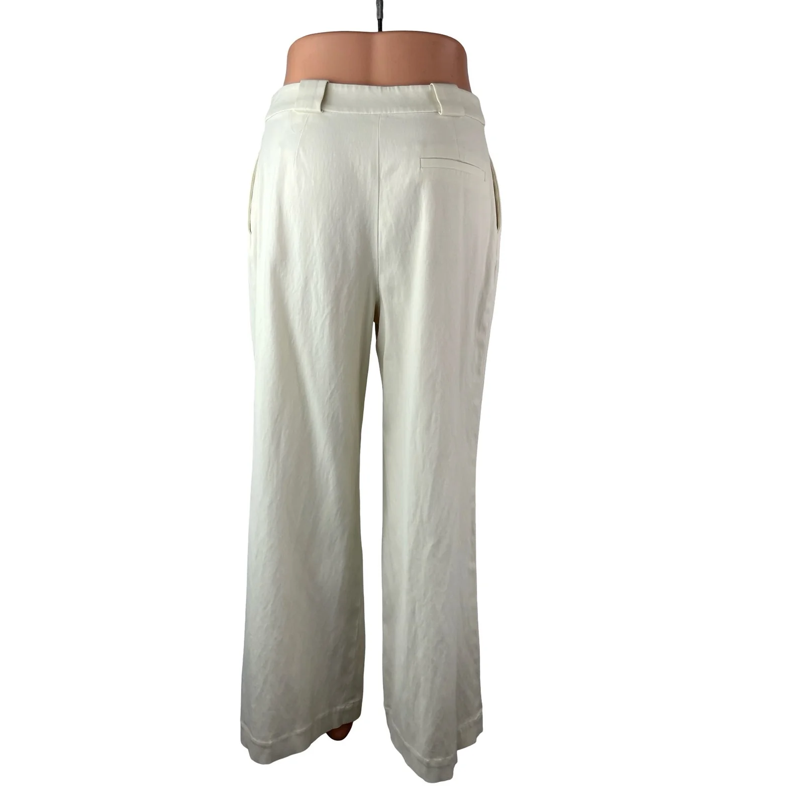 & Other Stories Women's White Pleated High Rise Wide Leg Trousers Pants Size 4 - Image 4