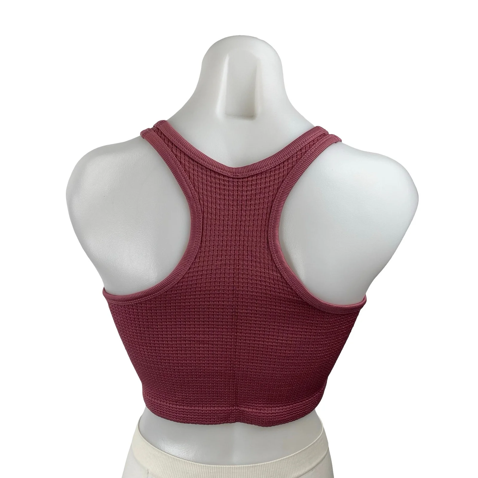 Out From Under Drew Seamless Waffle Knit Sleeveless Henley Crop Tank Bra Top M/L - Image 3