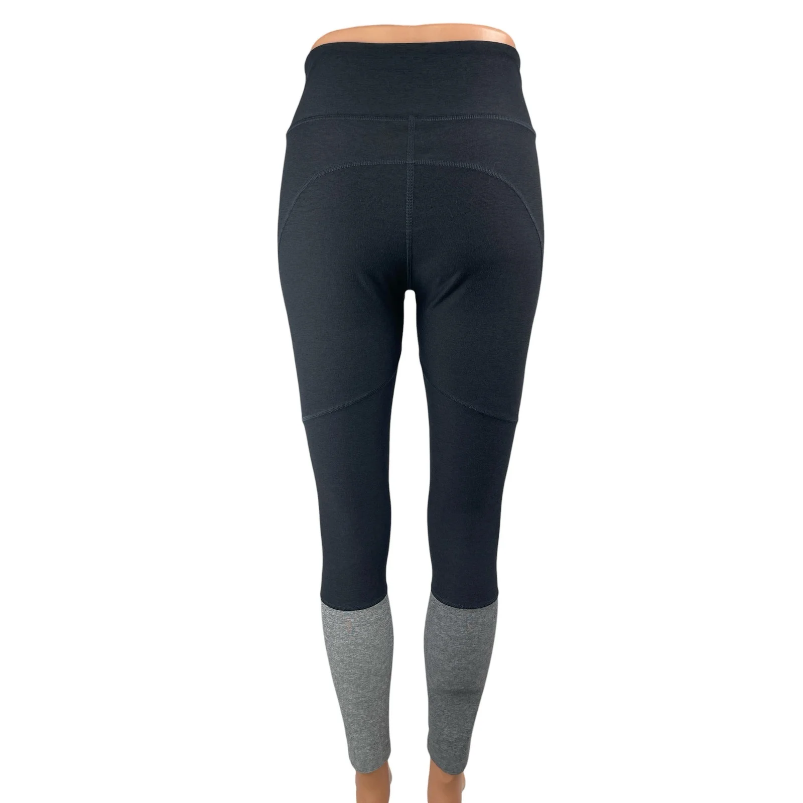 Outdoor Voices Black Gray Mid Rise Skinny Activewear Yoga Leggings Pants Size S - Image 2