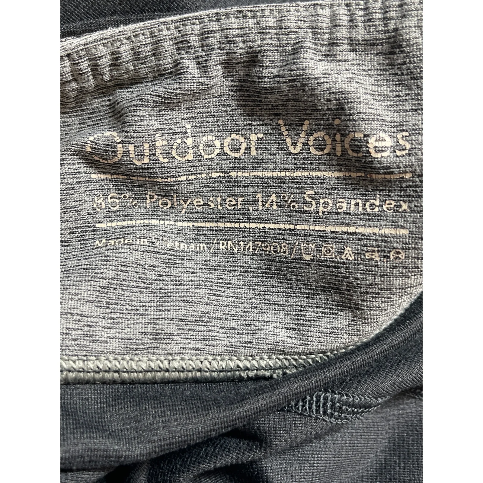 Outdoor Voices Black Gray Mid Rise Skinny Activewear Yoga Leggings Pants Size S - Image 4