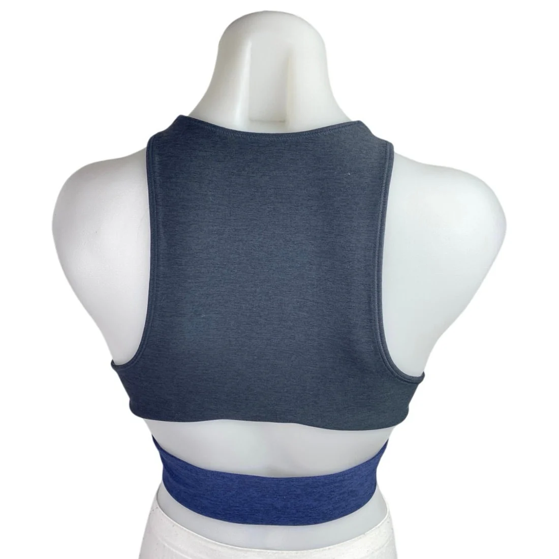 Outdoor Voices Blue Gray Colorblock Cutout Tank Yoga Athletic Crop Top Size S - Image 2