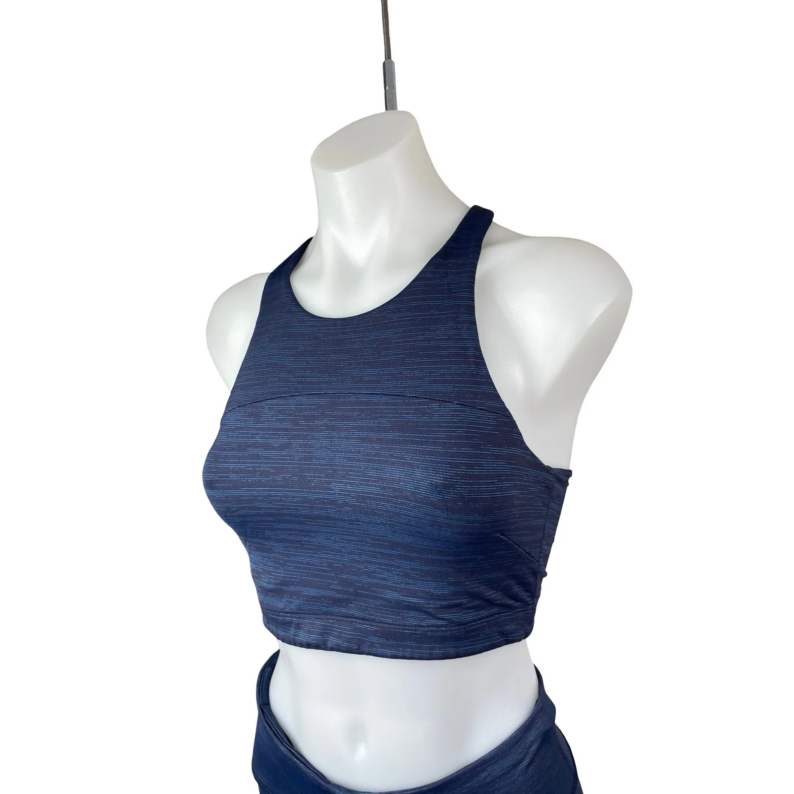 Outdoor Voices Blue Racerback Crop Top Leggings Yoga Athletic 2 Piece Set Sze XS - Image 2