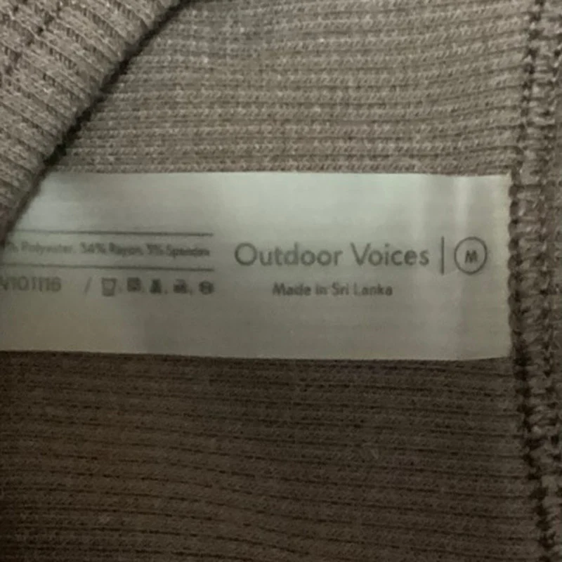 Outdoor Voices Brown Ribbed Knit Sleeveless Racer Back Cropped Tank Top Size M - Image 3