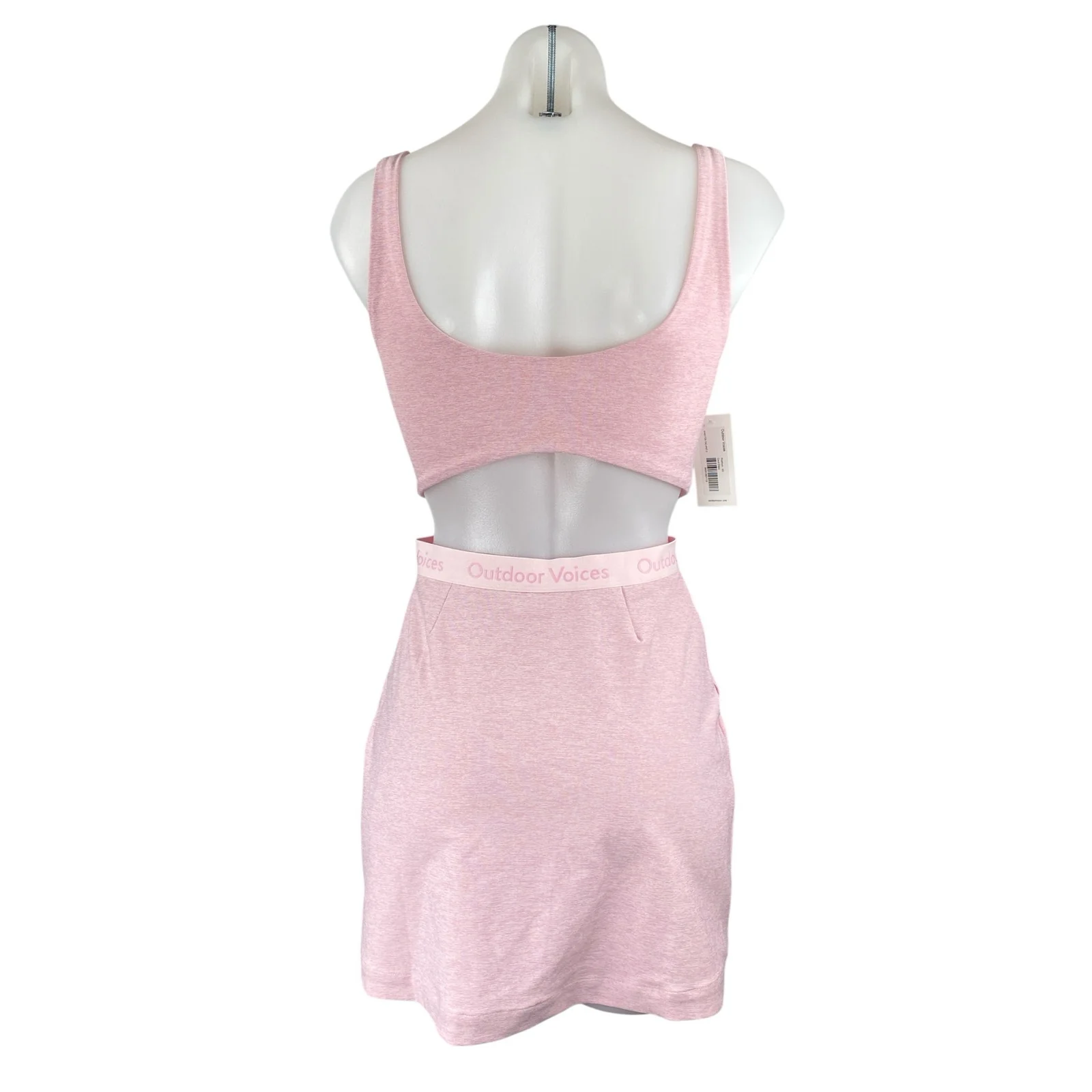 Outdoor Voices Court Pink Cut Out Yoga Athletic Activewear Mini Skort Dress XS - Image 4