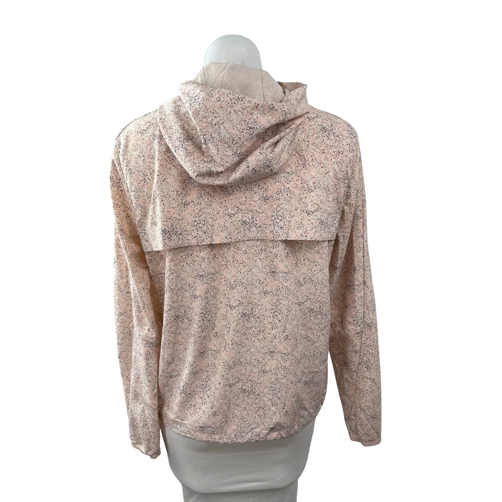 Outdoor Voices Light Pink Speckled Hoodie Hooded Zip Windbreaker Jacket Size XS - Image 4