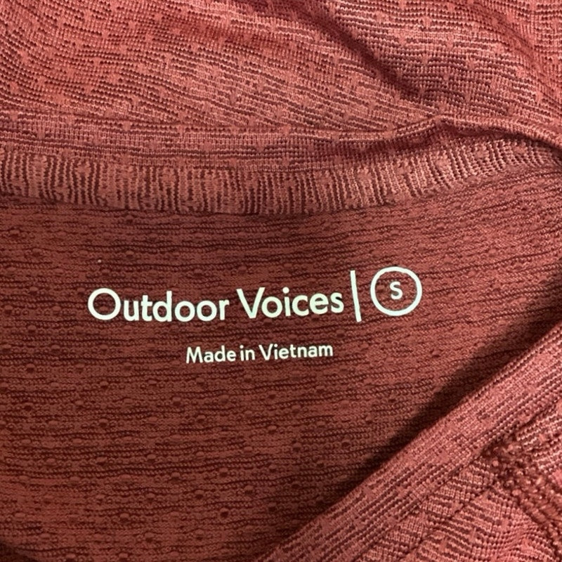 Outdoor Voices Red Crew Neck Raglan Short Sleeve Workout T Shirt Tee Top Size S - Image 3