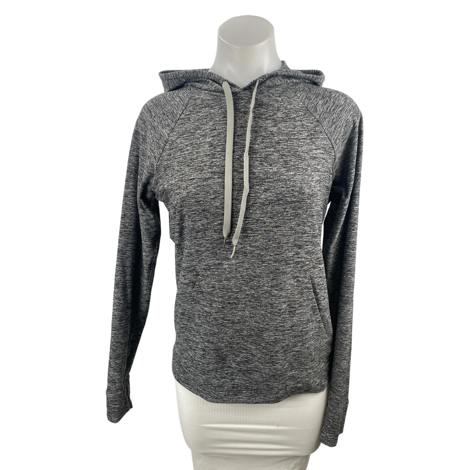 Outdoor Voices Women's Black Heather Hoodie Hooded Long Sleeve Athletic Top Sz M