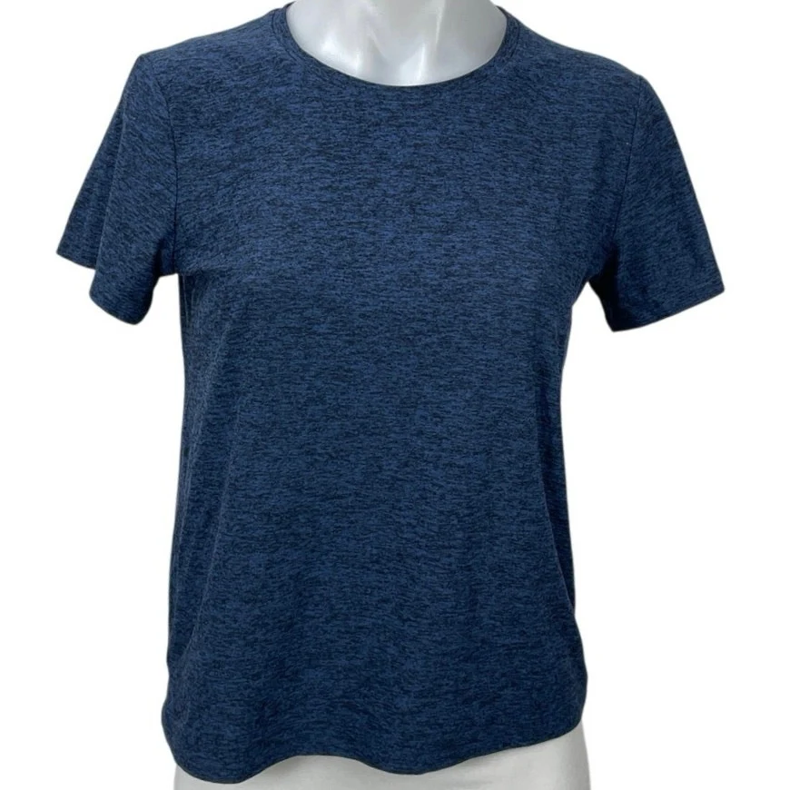 Outdoor Voices Women's Blue Space Dye Short Sleeve Athletic T Shirt Tee Top S - Image 2