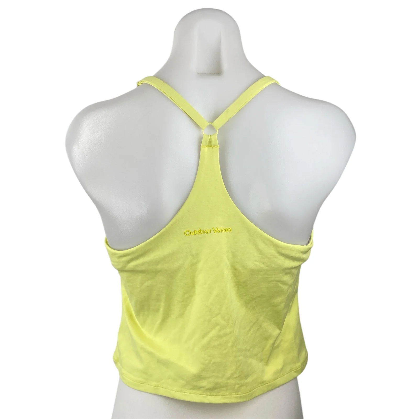 Outdoor Voices Womens Yellow Racerback Yoga Workout Athletic Tank Crop Top Sz XL - Image 2
