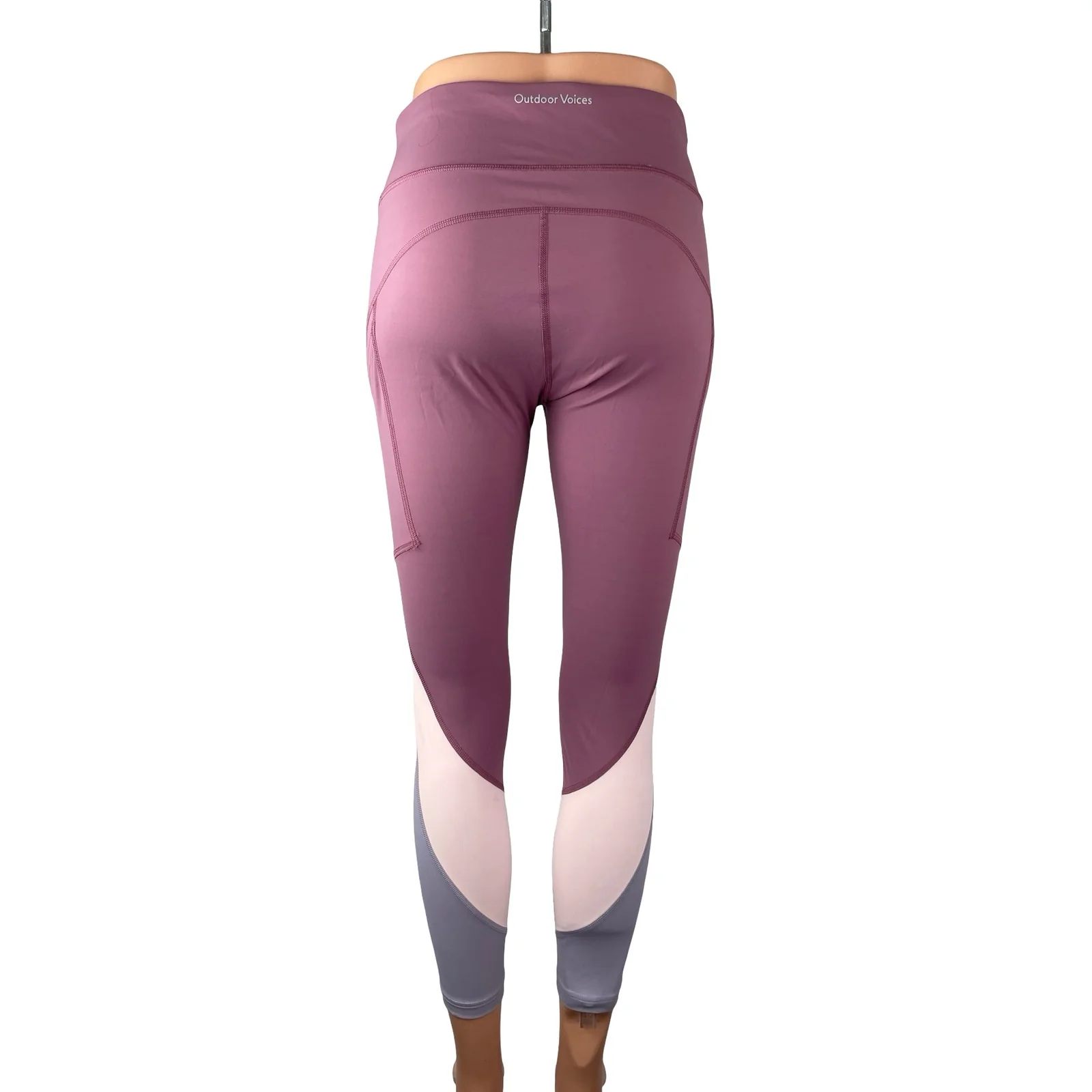Outdoor Voices Zoom Purple Pink Colorblock Yoga Workout Athletic Leggings Pant M - Image 4