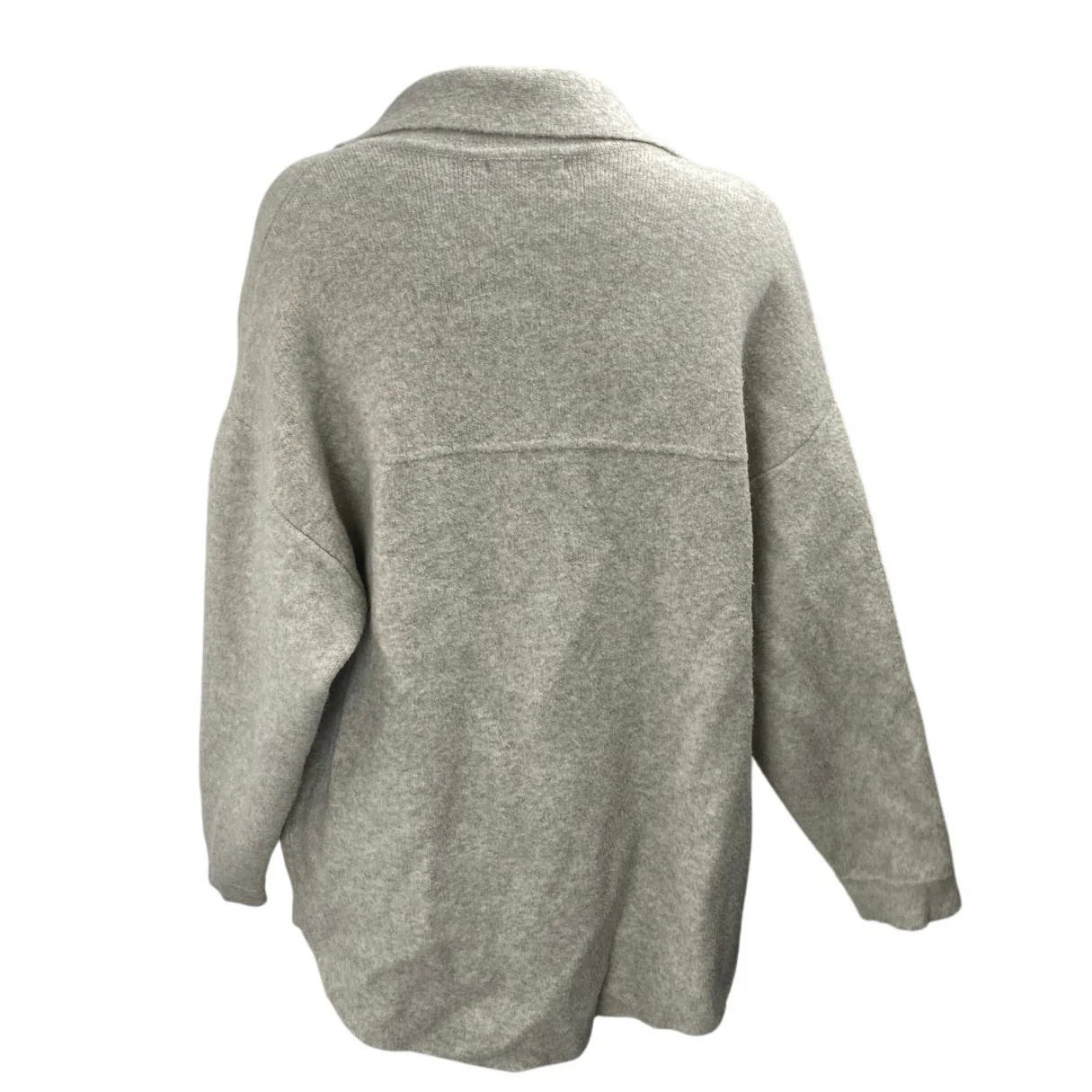 Oysho Women's Beige Tan Knit Collar Long Sleeve Button Down Sweater jacket Sz S - Image 2