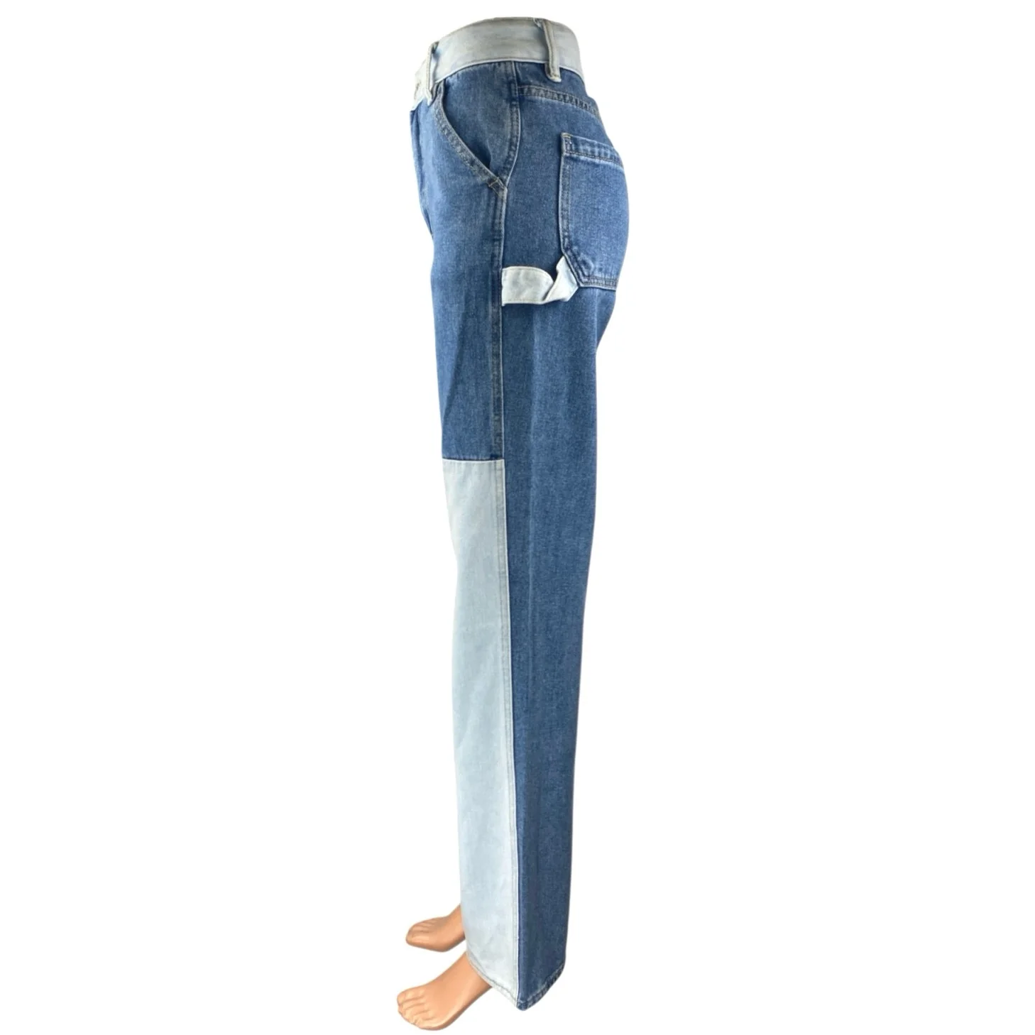 Pacsun 90's BF Carpenter Colorblock Straight Wide Leg High Waist Denim Jeans 24 - Image 2