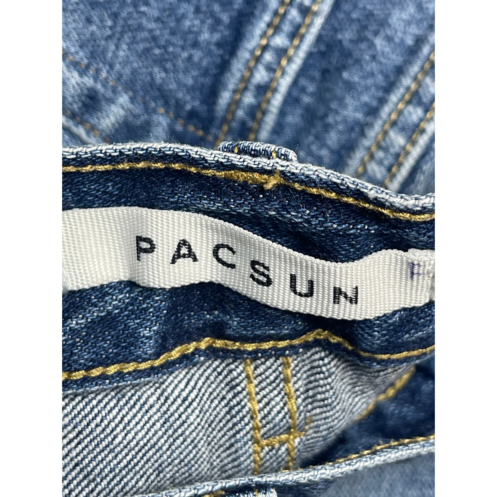 Pacsun Vintage Skinny Womens Blue High Rise Frayed Hem Denim Jeans Pants 32x32 - Image 4